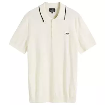 Поло A.P.C. Fynn Tipped Knit Polo, цвет White & Black