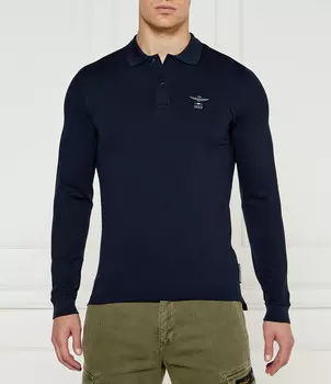 Поло Aeronautica Militare Slim Fit, темно-синий