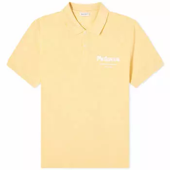 Поло Alexander Mcqueen Embroidered Graffiti Logo, цвет Pale Yellow