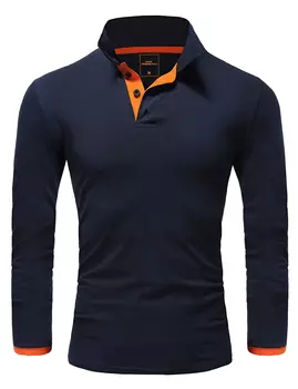 Поло Amaci&Sons Langarm Kontrast CHARLOTTE, цвет Navyblau/Orange