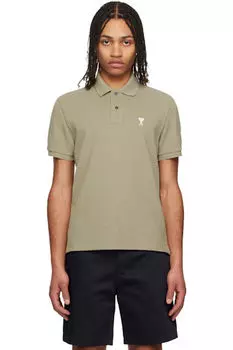 Поло Ami de Coeur из хлопка загара AMI Paris