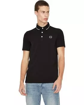 Поло Armani Exchange Crest Embroidered Logo, черный