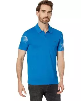 Поло Armani Exchange Regular Fit Cotton Floral Polo, цвет Blue Flower Flow/Dark Blue