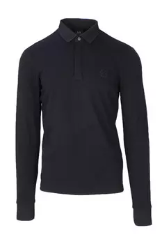 Поло Armani Exchange с длинным рукавом, черный