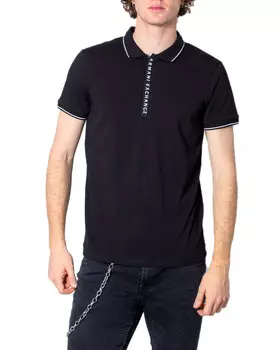 Поло Armani Exchange с принтом, черный