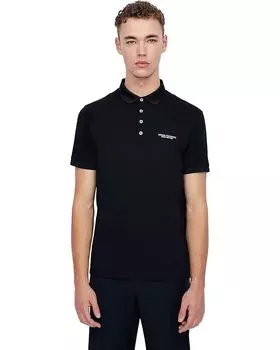 Поло Armani Exchange Slim Fit Milano/New York Logo, темно-синий