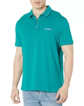 Поло Armani Exchange Slim Fit Milano/New York Logo, цвет Deep Lake