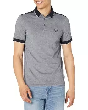 Поло Armani Exchange Two-Toned Button-Down, темно-синий