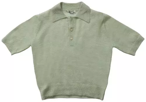 Поло Auralee Kid Mohair Sheer Knit Polo 'Pale Green', зеленый
