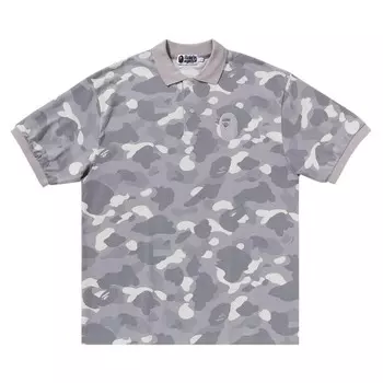 Поло BAPE City Camo Large Ape Head Polo Relaxed Fit, серый