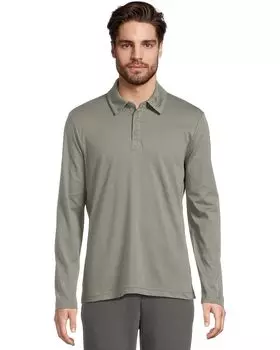 Поло Barefoot Dreams Malibu Collection Pima Long Sleeve Polo, цвет Olive Branch