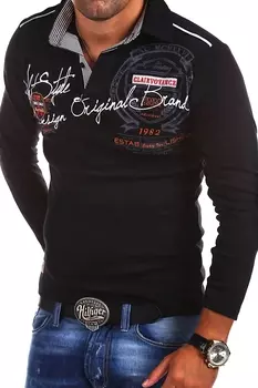 Поло behype Langarmshirt Ambition, черный