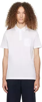Поло Белая Ривьера Sunspel, цвет White