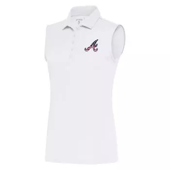 Поло без рукавов Antigua Atlanta Braves, белый