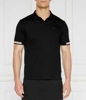 Поло BOSS BLACK parlay 147 regular fit mercerised, черный