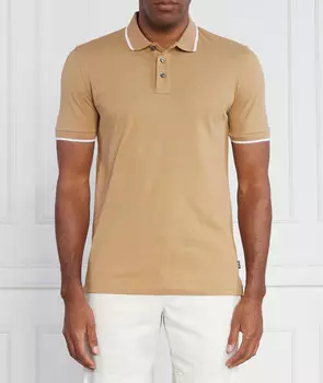 Поло BOSS BLACK Parlay Regular Fit, бежевый