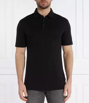 Поло BOSS BLACK Press Regular Fit, черный
