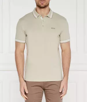 Поло Boss Green Paddy Regular Fit, бежевый / белый