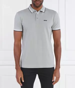 Поло Boss Green Paddy Regular Fit, серый / белый