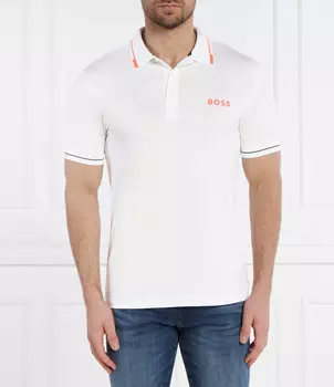 Поло BOSS GREEN Paul Pro Slim Fit, белый