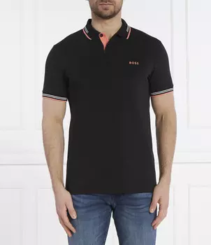 Поло BOSS GREEN Paul Slim Fit stretch, черный