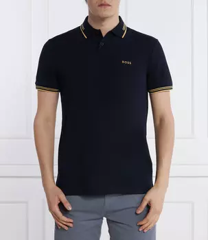 Поло BOSS GREEN Paul Slim Fit stretch, темно-синий
