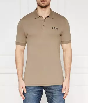 Поло BOSS GREEN Paule Slim Fit stretch, бежевый