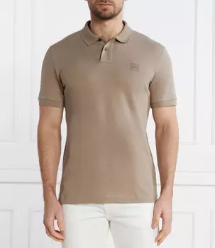 Поло BOSS ORANGE Passenger Slim Fit, бежевый