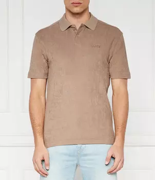 Поло BOSS ORANGE Pe_Towel Relaxed fit, коричневый