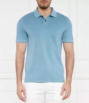 Поло BOSS ORANGE Prime Regular Fit, бирюзовый