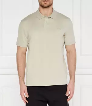 Поло BOSS ORANGE Regular Fit, песочный