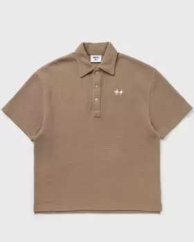Поло Bstn Brand Oversized Waffle Polo Shirt, коричневый