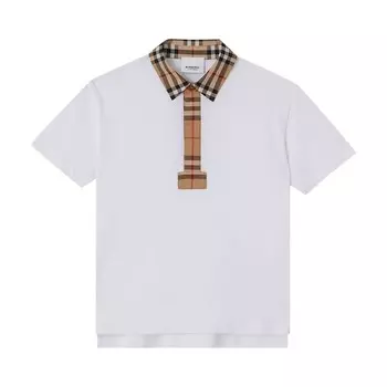 Поло Burberry Kids Vintage Check Polo Shirt, белый