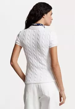 Поло CABLE-KNIT POLO SHIRT Ralph Lauren, белый