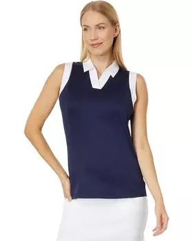 Поло Callaway Sleeveless V-Placket Color-Block, цвет Peacoat