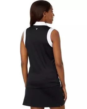 Поло Callaway Sleeveless V-Placket Color-Block Polo, цвет Caviar