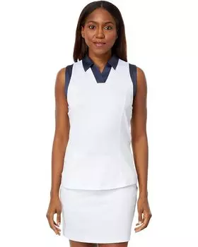Поло Callaway Sleeveless V-Placket Color-Block, цвет Brilliant White