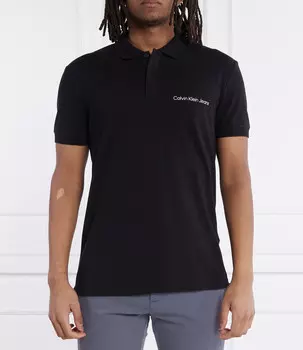 Поло CALVIN KLEIN JEANS INSTITUTIONAL Regular Fit, черный