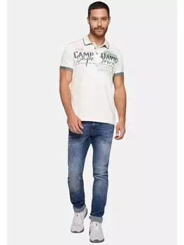 Поло CAMP DAVID Poloshirt 'Paragliding Cape Town I', белый