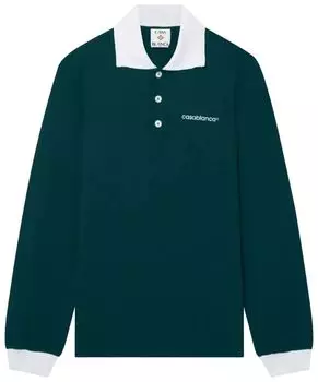 Поло Casablanca Long-Sleeve Viscose Polo 'Green', зеленый