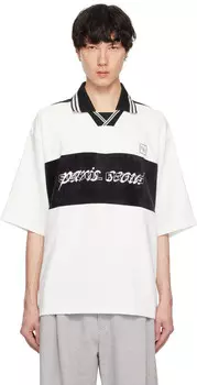 Поло черного цвета с цветными блоками WOOYOUNGMI