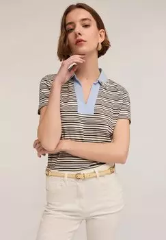 Поло COLLETTO RICAMATO CON PIETRE Motivi, бежевый