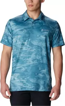 Поло Columbia Tech Trail Novelty Polo, цвет Cloudburst Beachwood