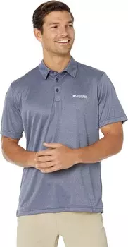 Поло Columbia Terminal Tackle Heather Polo, цвет Collegiate Navy Heather/White Logo