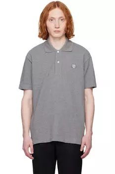 Поло Comfort с нашивкой в виде головы серой лисы Maison Kitsun
