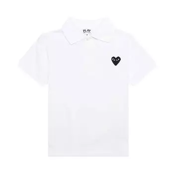 Поло Comme des Garons PLAY Emblem Polo Shirt 'White', белый