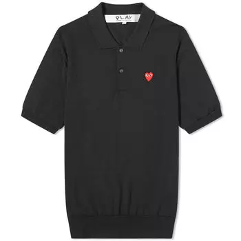 Поло Comme Des Garons Play Knit Polo, черный
