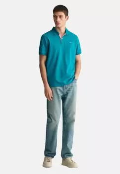 Поло CONTRAST RUGGER GANT, зеленый