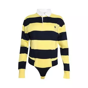 Поло Coperni Logo Embroidered Striped Polo Bodysuit 'Yellow/Blue', желтый