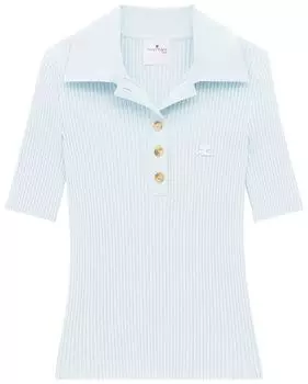 Поло Courrges Rib Knit Polo 'Iceberg', синий